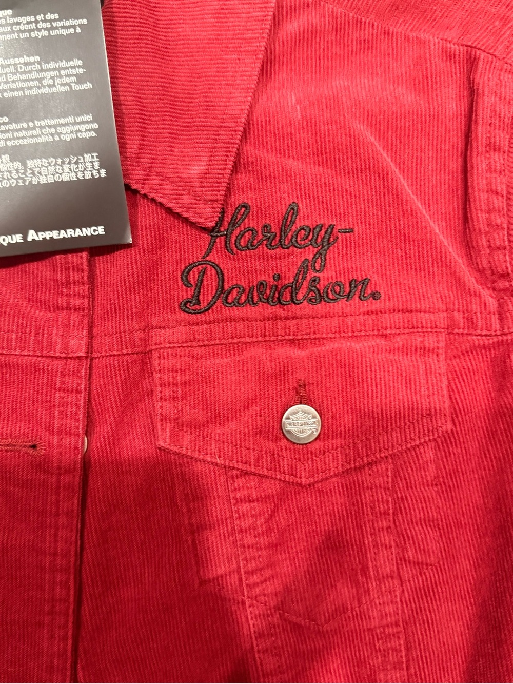 Harley-Davidson Men's Red Corduroy Jacket - Picture 3 of 4
